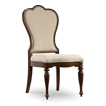 Upholstered Side Chair with Nail Head Trim